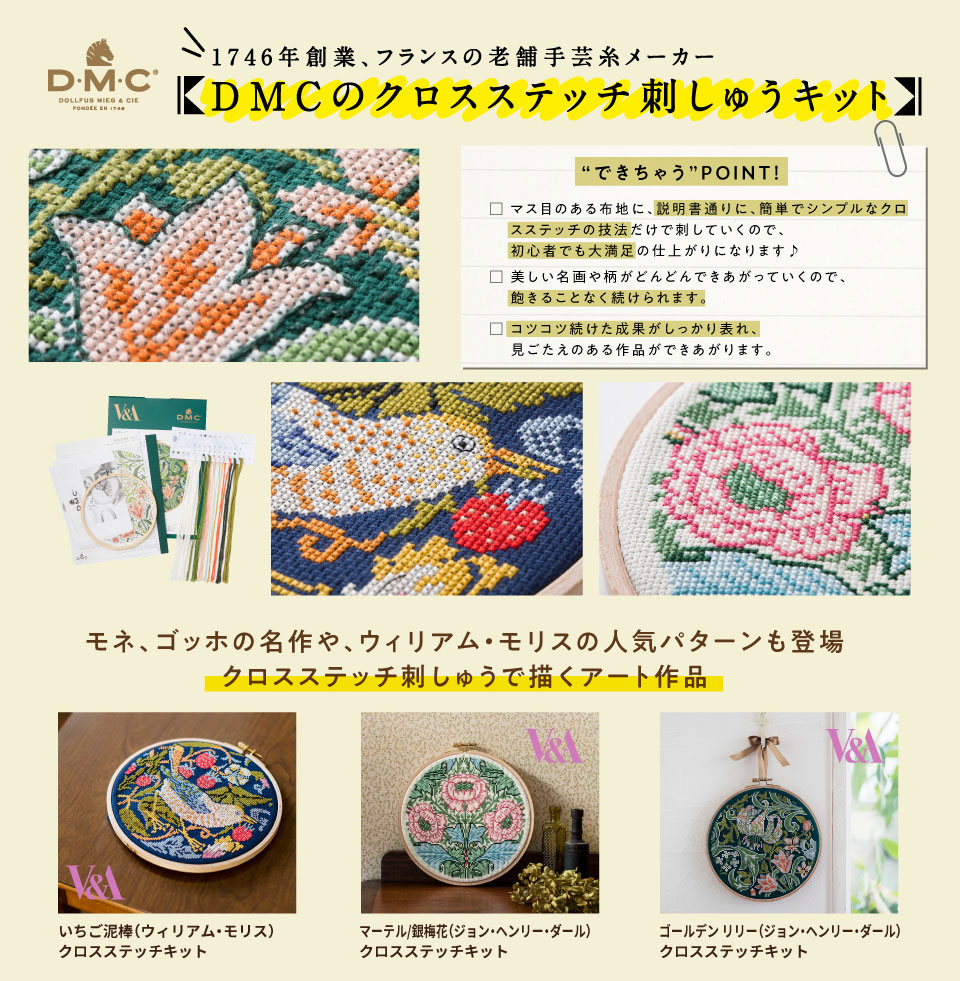 いちご泥棒（ウィリアム・モリス） クロスステッチキット