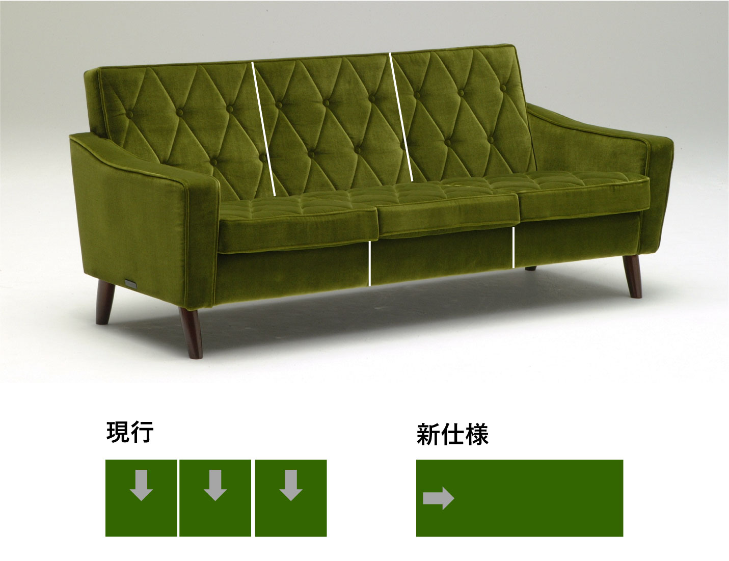 カリモク60 ロビーチェア 3シーター モケットグリーン［U36213QS