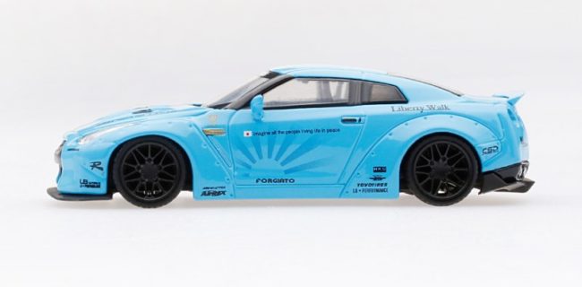 MINI GT New LB WORKS Nissan GT-R (R35) Matte Grey/Light Blue