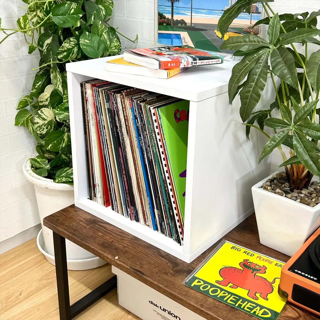 レコードラック スタンダード1BOX ホワイト/レコードラック｜CD