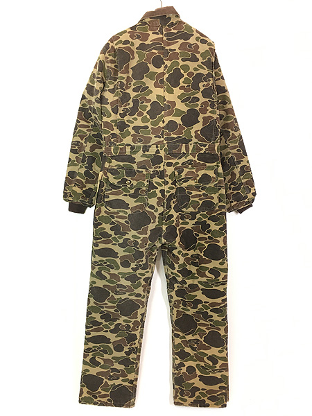 古着 80s USA製 Carhartt ダック ハンター カモ 迷彩 オールインワン