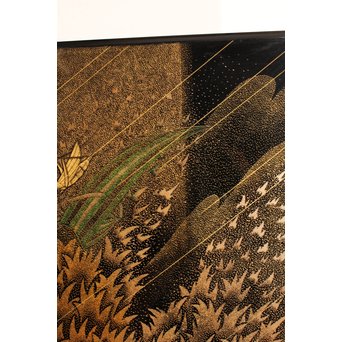 角野岩次 輪島塗沈金漏れ日盤 S2853｜骨董店 のびる 古美術 骨董 和風