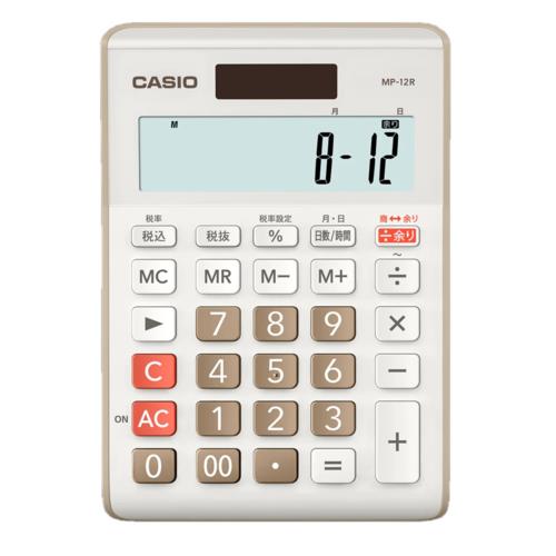 CASIO(カシオ) MP-12R-BE ベージュ 余り計算電卓 12桁: ECカレント