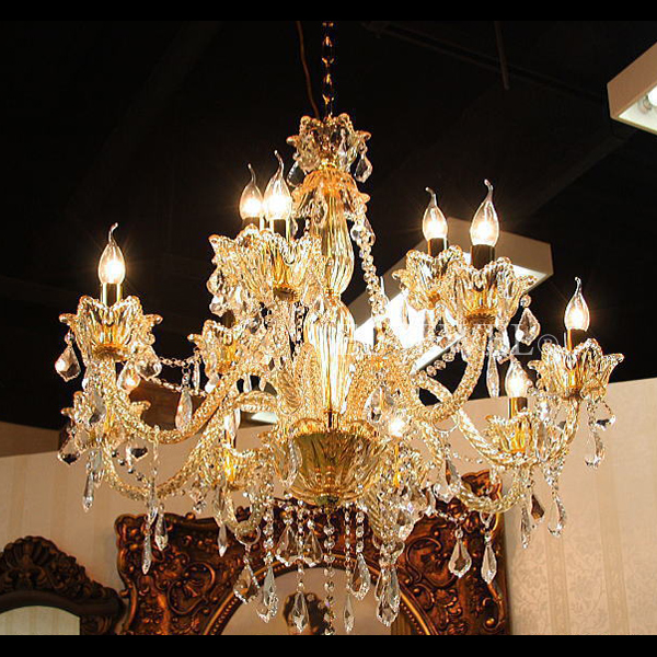 クリスタルシャンデリア 12灯 シャンパンゴールド(W850×H850mm) | EL JEWEL