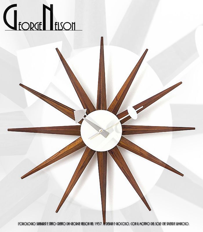 ジョージネルソン george nelson サンバーストクロック 掛け時計 ブラウン