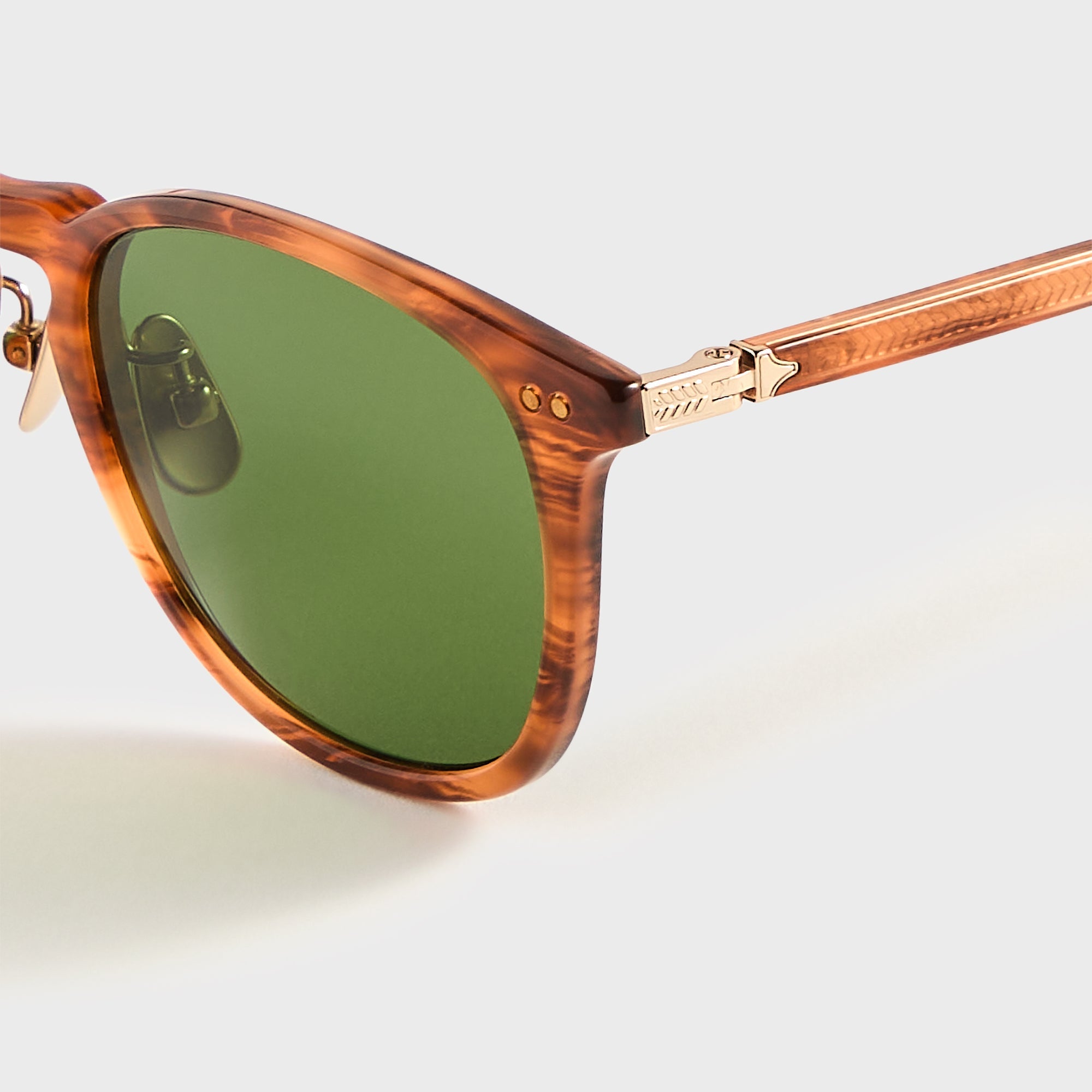Garrett Leight Kinney J Sunglasses - Sunrise Tortoise / Pure Green