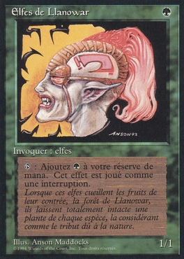 Foil《ラノワールのエルフ⁄Llanowar Elves》[7ED] 緑C 【ハロー・Foil