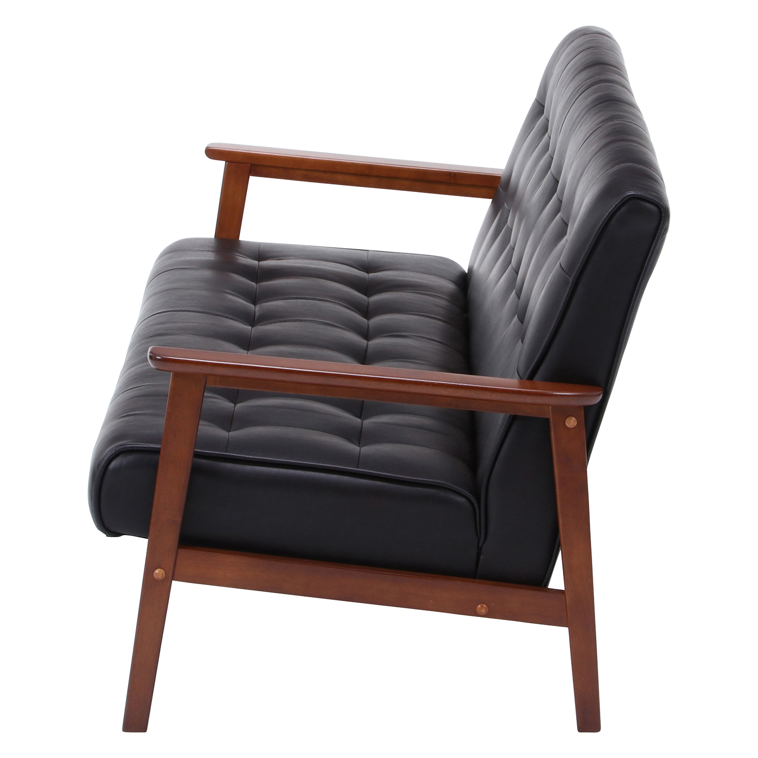 C/D:34207] バイキャストPUソファー フレンズDBR 3P 846