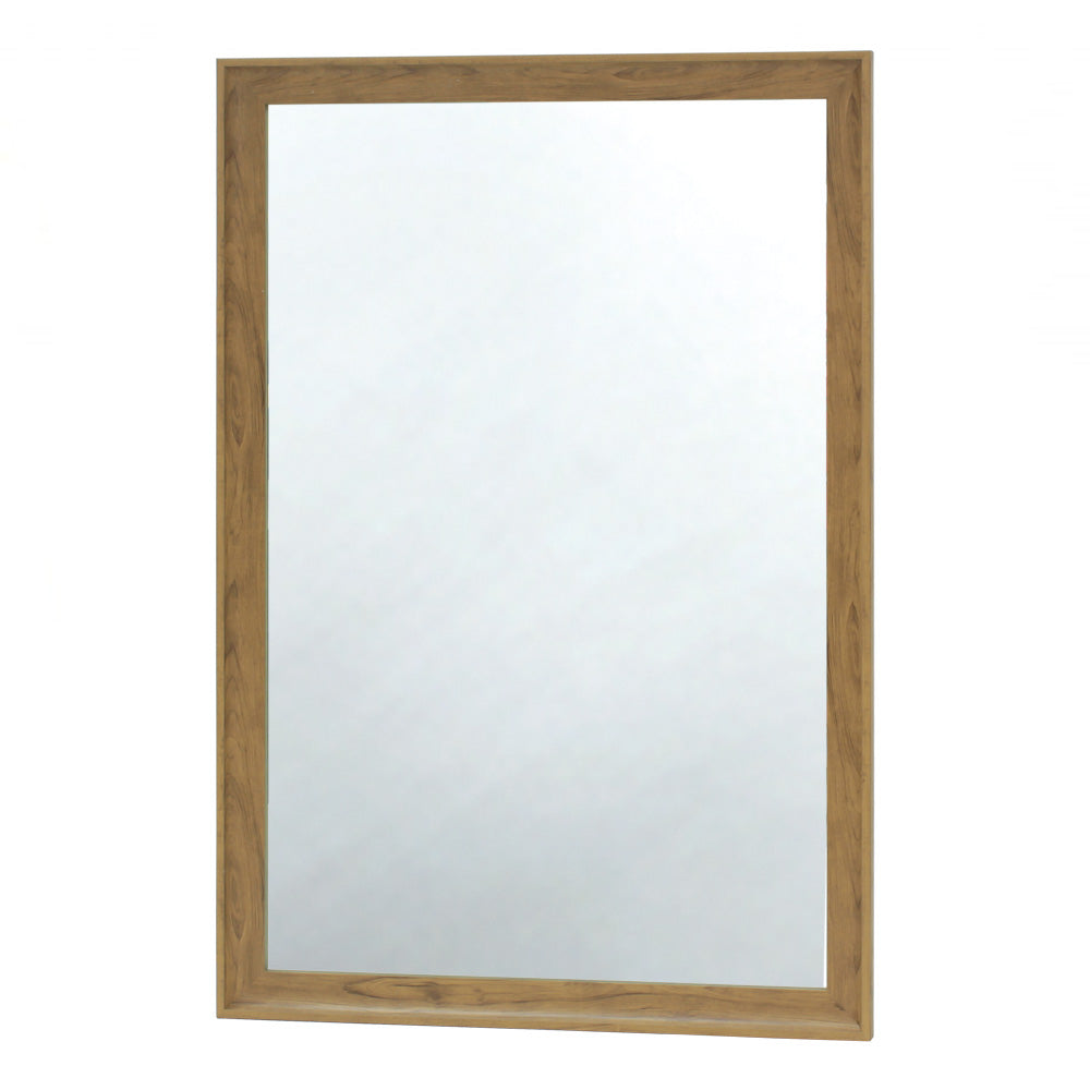 壁掛け鏡】ウッド調 壁面ミラー（ナチュラルウッド）｜セット面に