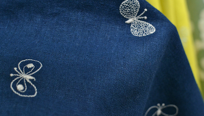 100 ミナ ペルホネン リネンエンブロL【箱入】choucho サーモンピンク