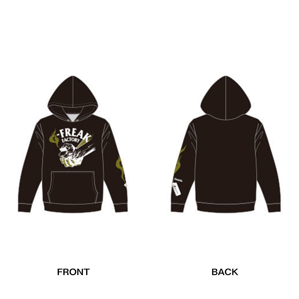 G-FREAK FACTORY“Catch a Fire” プルパーカー(ブラック / グレー) | G
