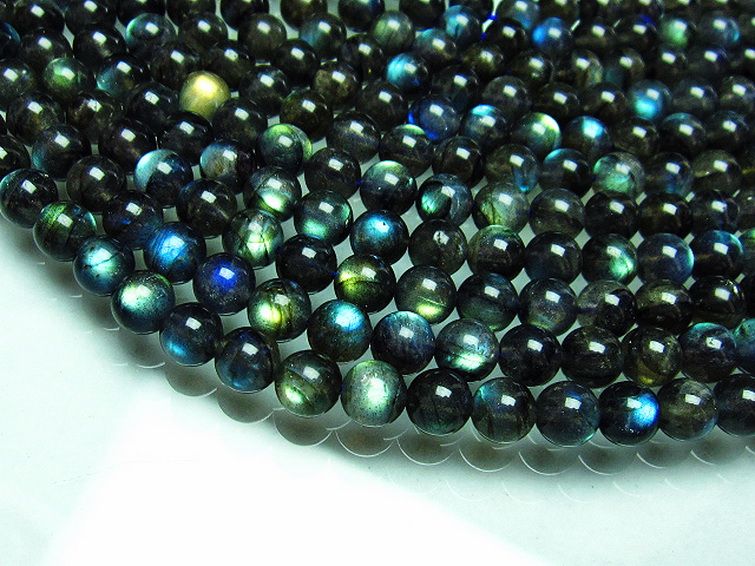 ラブラドライト一連8mmビーズ[H32-28]