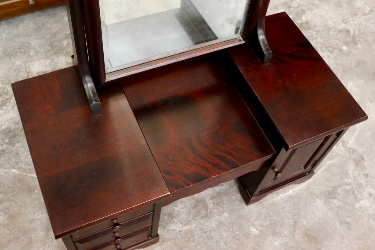 GMIK115○北海道民芸家具 ドレッサー 鏡台 化粧台 座鏡 民藝 樺材 古