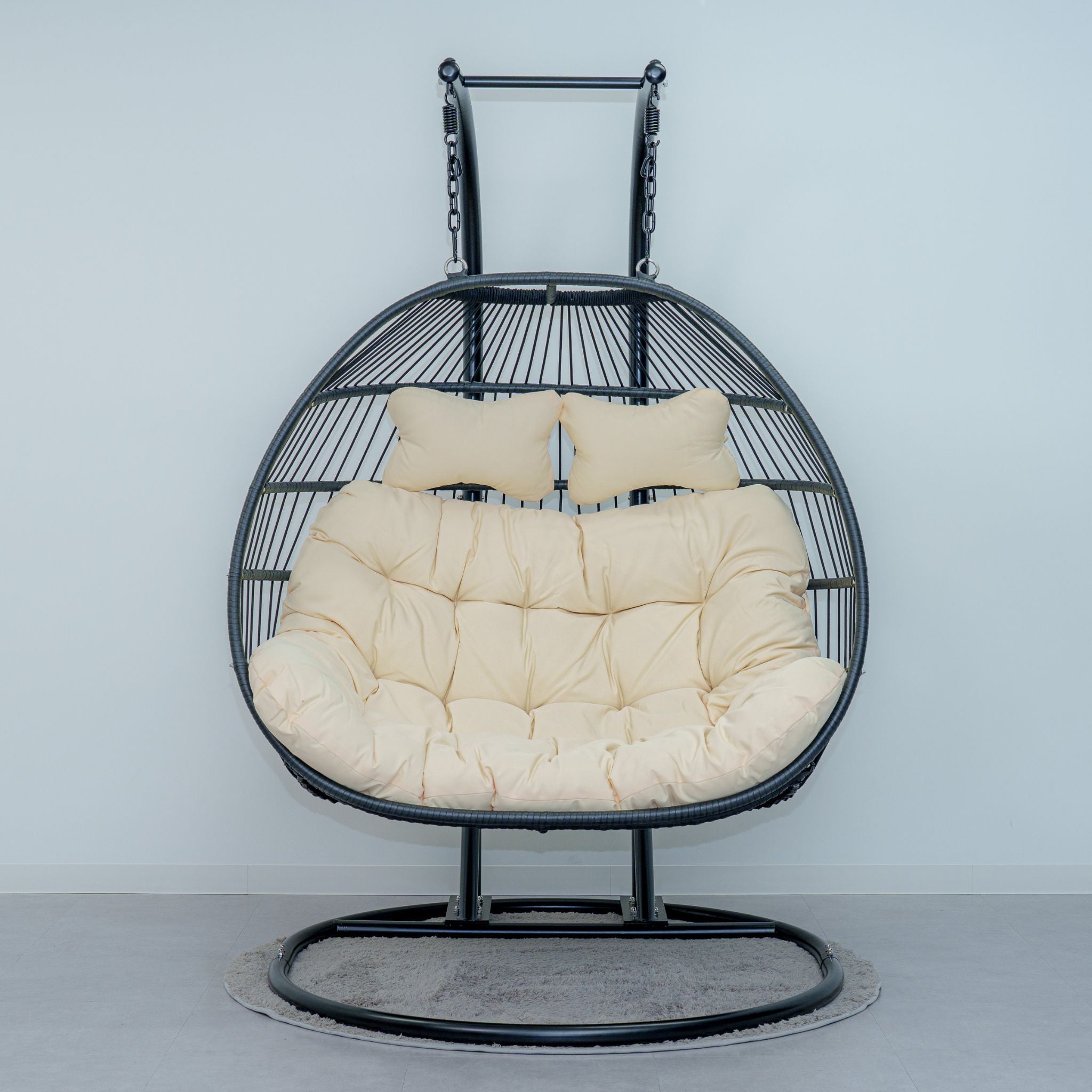 Crush D 2人掛け折り畳みハンギングチェア｜耐荷重180kg・収納簡単