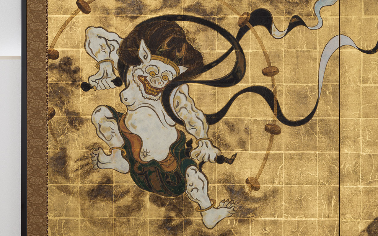 箔一 hakuichi 金箔 金沢箔 金沢 工芸品 二曲一双屏風 風神雷神