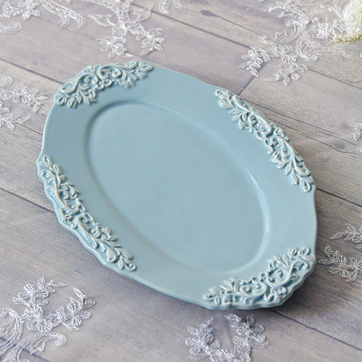 ミニョンオーバルプレート/ブルー｜輸入食器・雑貨の通販 ハルモニア