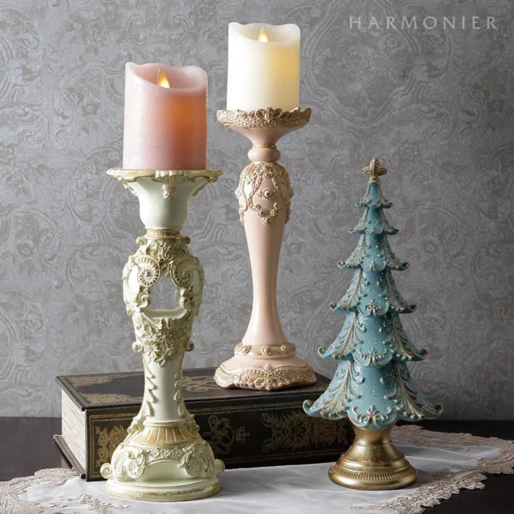エレガントキャンドルホルダーアイボリー/ピラー＆テーパー用