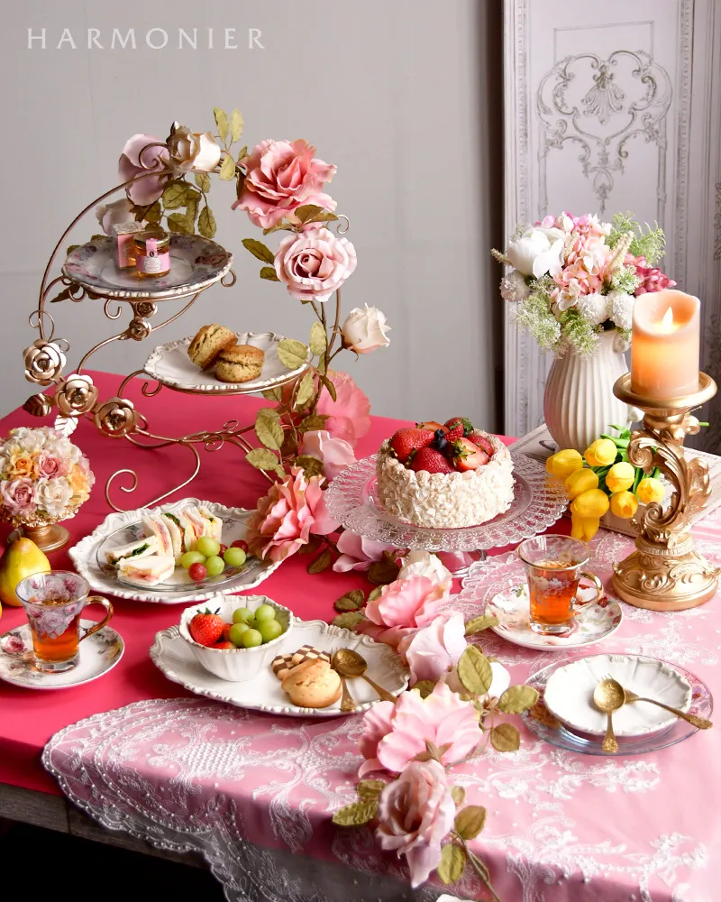 リリー2段プレートホルダー/ローズ2段ケーキスタンド｜輸入食器・雑貨