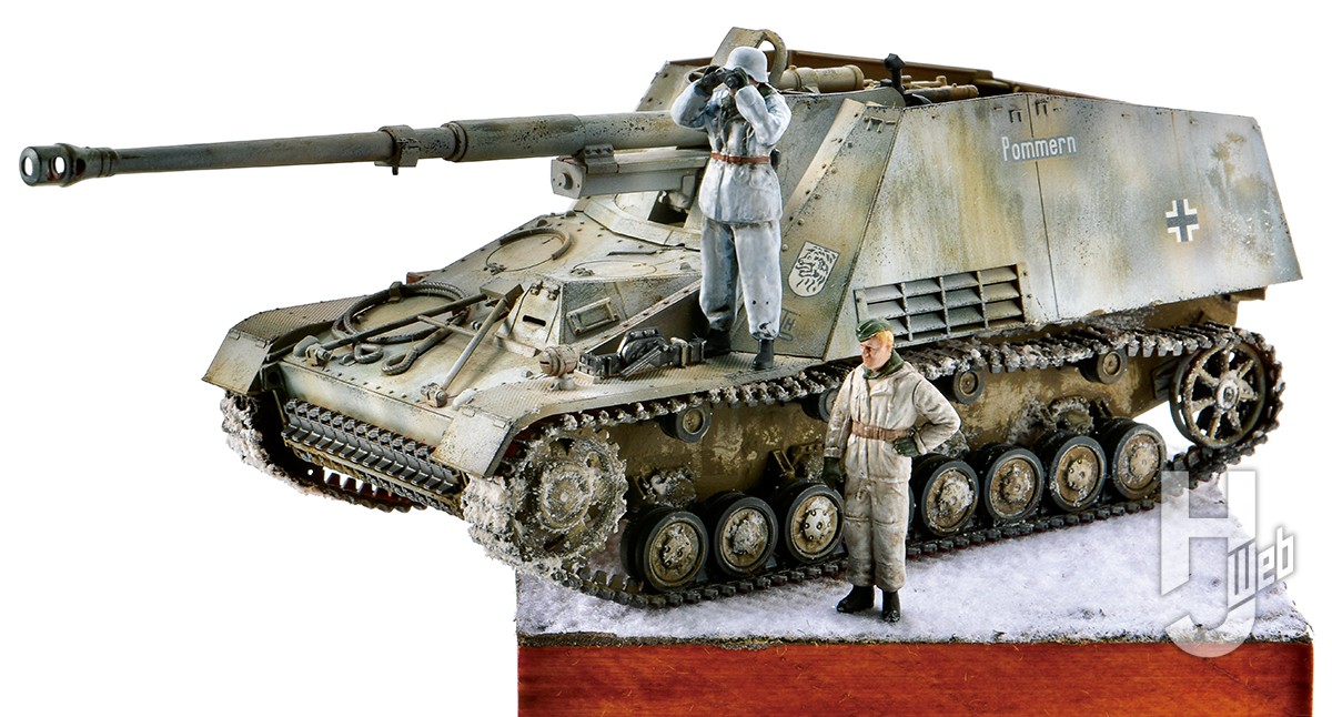 1/48 ミリタリーミニチュア作例】No.100は雪景色で。1/48 ナースホルン