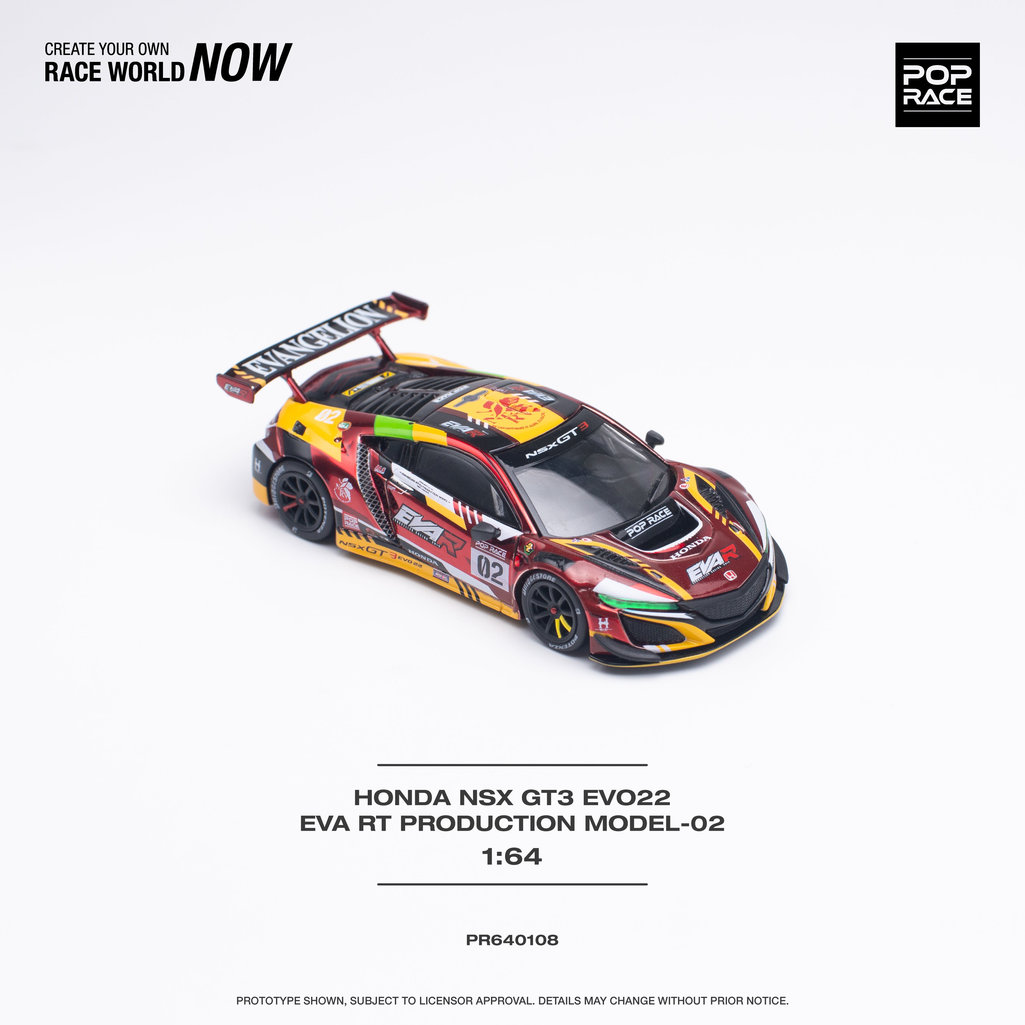 POPRACE 1:64 HONDA NSX GT3 EVO22 EVA RT PRODUCTION MODEL-02