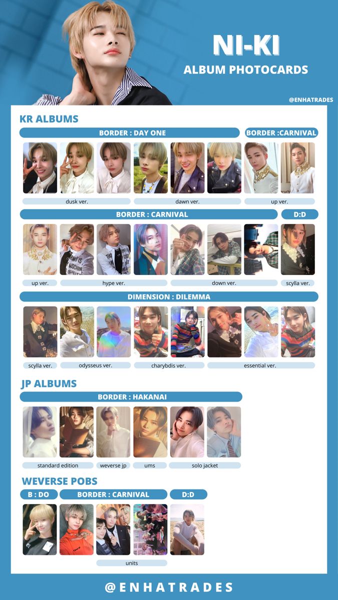 Ni-Ki ENHYPEN photocard template