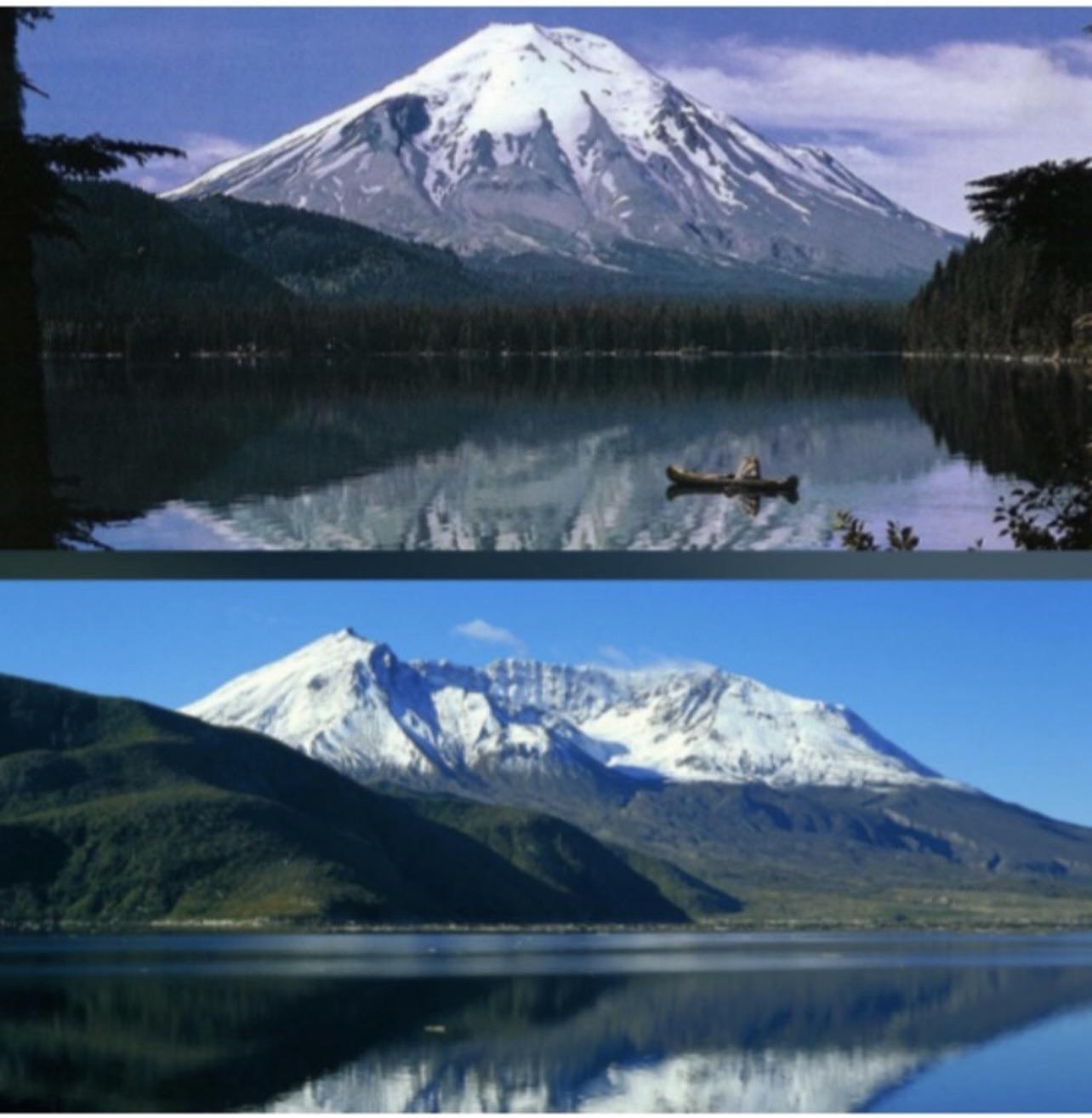🔥 1980年の火山噴火前と後のセント・ヘレンズ山 🌋 : r