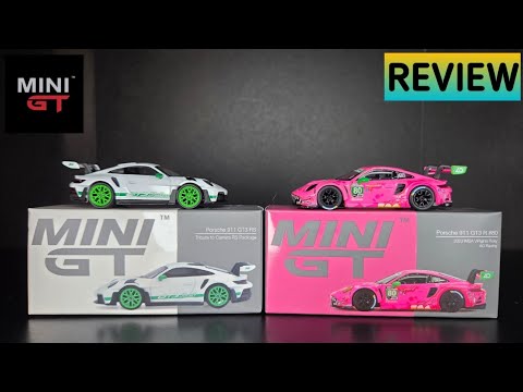 Mini GT - Porsche 911 GT3 R Roxy AO Racing & Porsche 911 GT3 RS