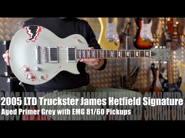 The LTD Truckster James Hetfield Signature Aged Primer Grey is a