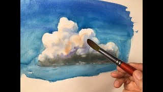 Eng sub] Watercolor a Cloud Painting easy tutorial Watercolor