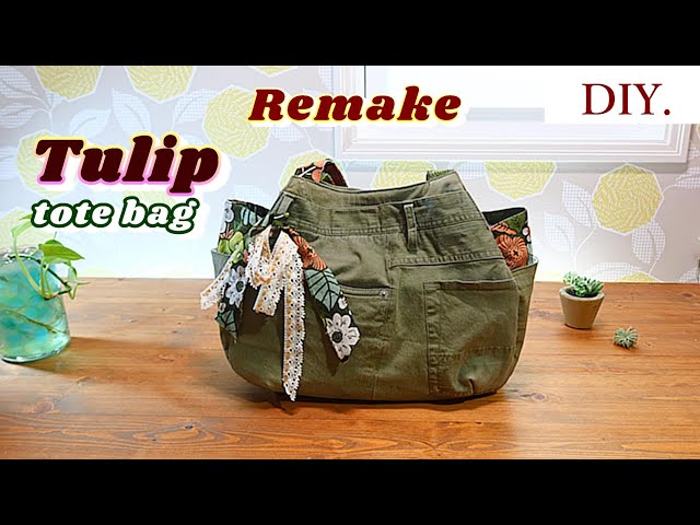 リメイク・チューリップバッグ🌷】-Remake・ tulip tote bag🌷-DIY