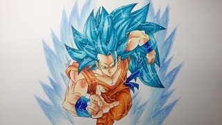 孫悟空 超サイヤ人ブルー3 描いてみた/Drawing Goku Super Saiyan Blue