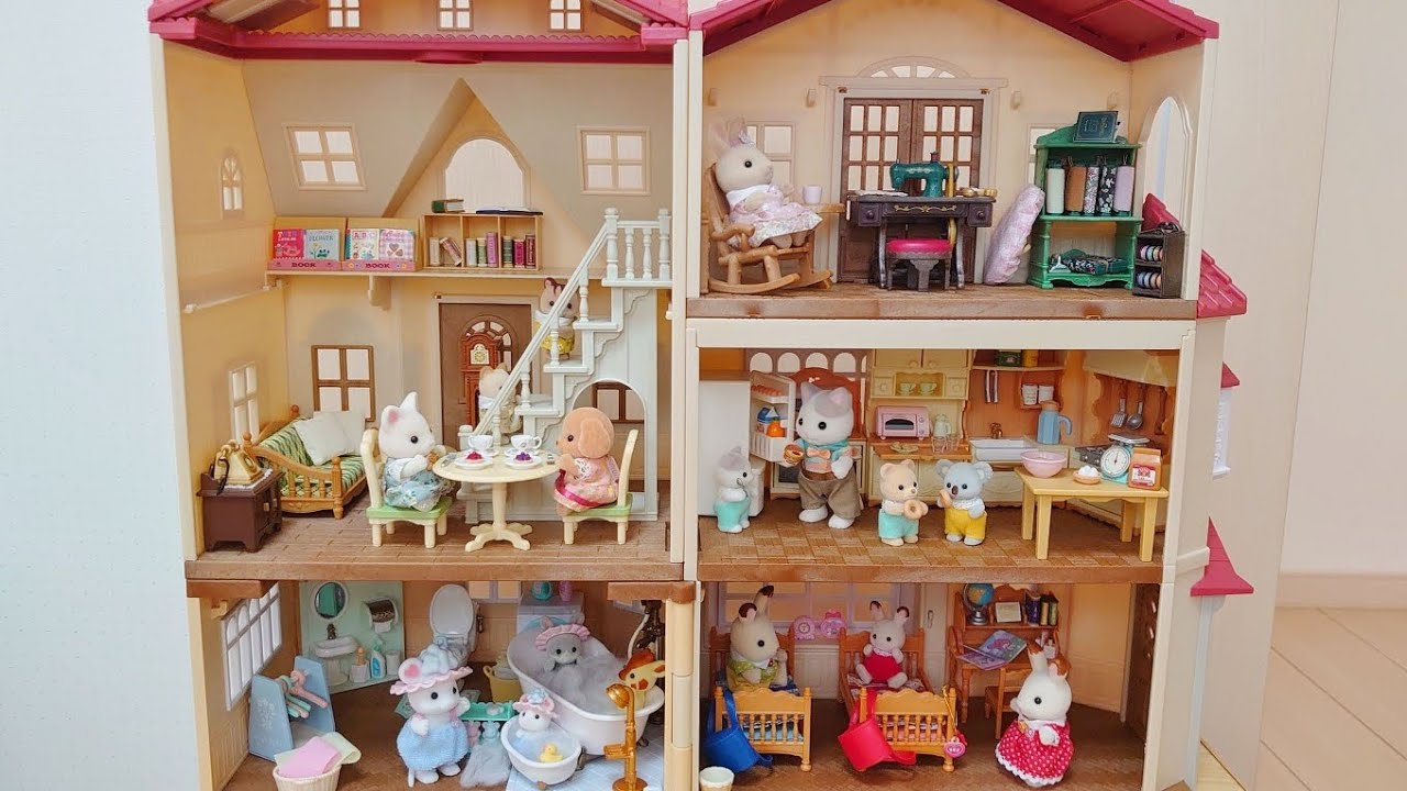 My First Sylvanian Families: Big Red Roof House, Combined Bathtime