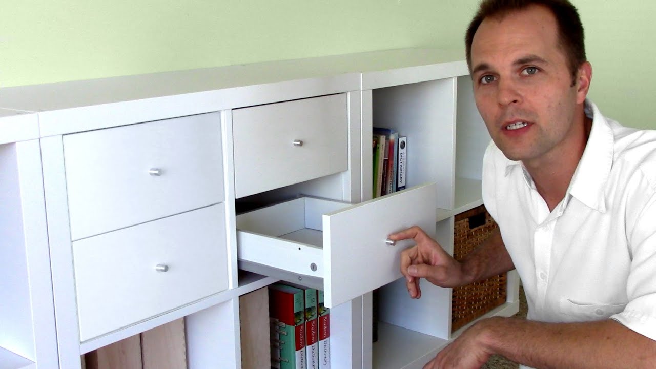 How to assemble Ikea bookshelf drawers - EXPEDIT KALLAX shelf