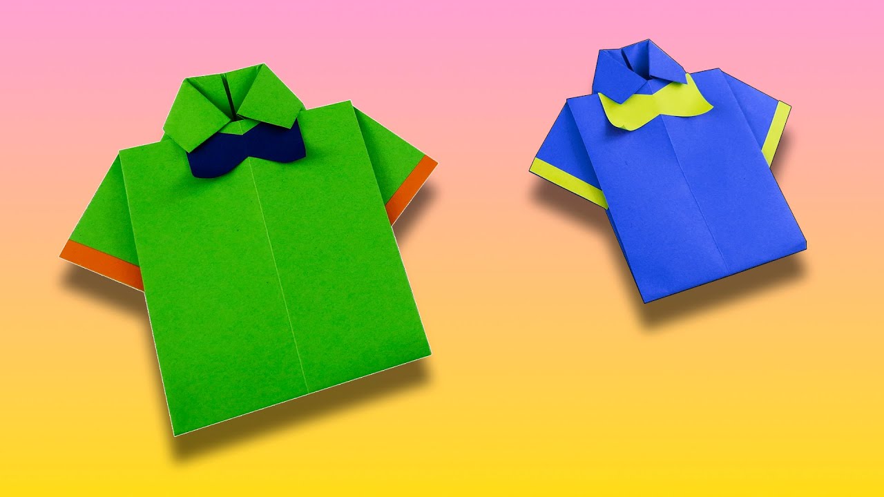 How to make a paper t-shirt / origami / paper crafts | paper shirt