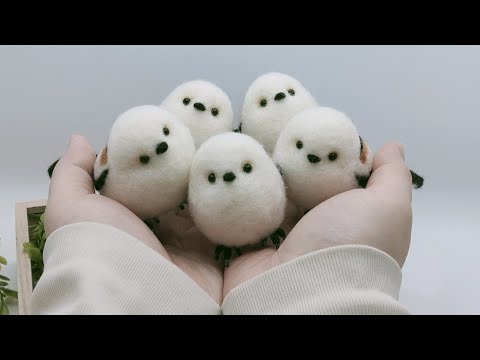 羊毛フェルト]シマエナガ作ってみた[woolfelt]I made a long-tailed