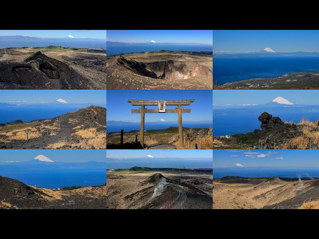 4K ] 伊豆大島：富士山を望む「三原山”絶景”お鉢巡り」富士見百景 Mt