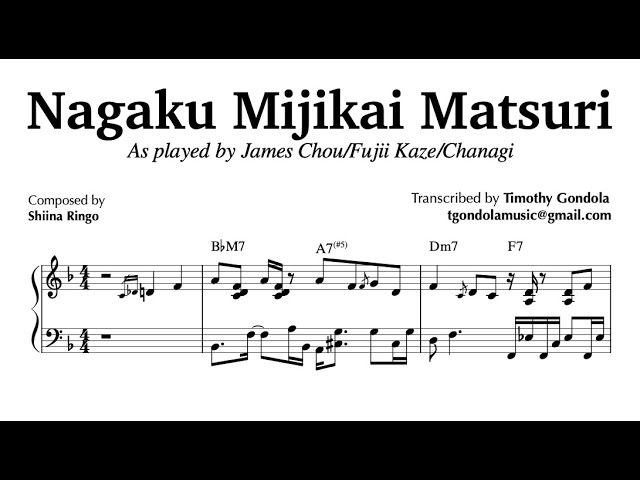 Nagaku Mijikai Matsuri (長く短い祭)| Piano Transcription - YouTube