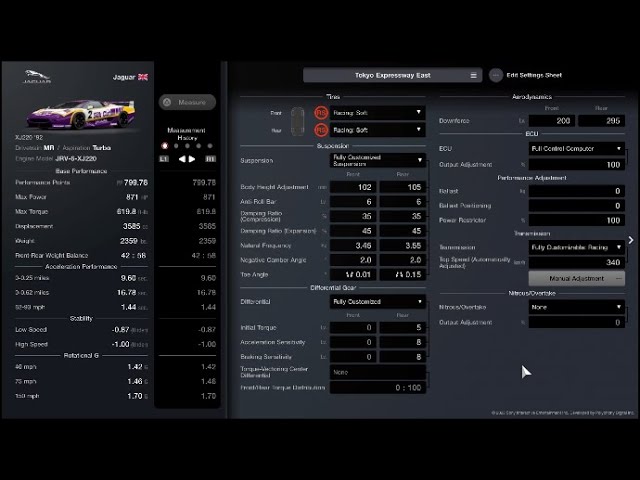 Gran Turismo 7 - Jaguar XJ220 '92 Tune | 800PP Tokyo Expressway