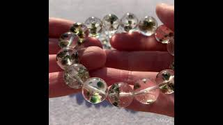 希少・高品質++]グリーンマイカインクォーツブレスレット（約16mm大玉