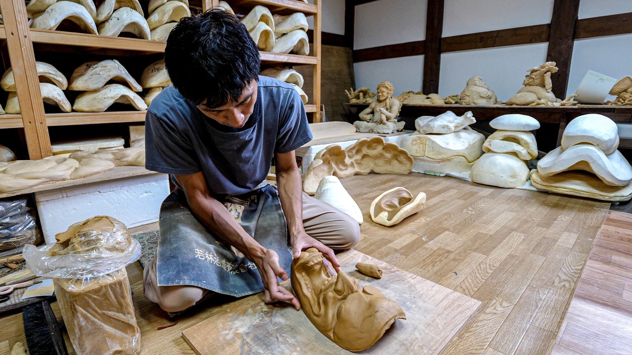 How Demon Face Tile is made. Sacred Japanese crafts created by