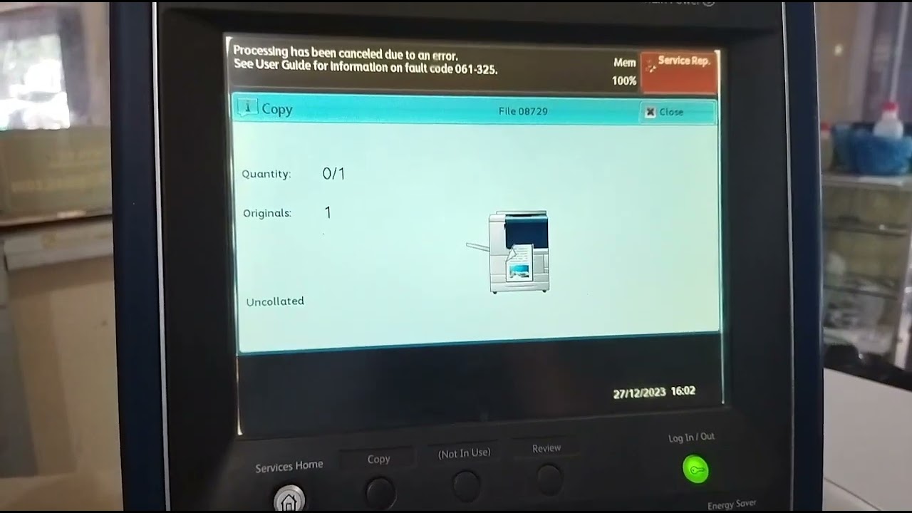 fujixerox D95 error 061-325 - YouTube