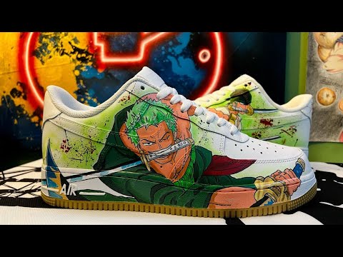Roronoa Zoro Custom Air Force 1 | One Piece | Anime Fan Art - YouTube