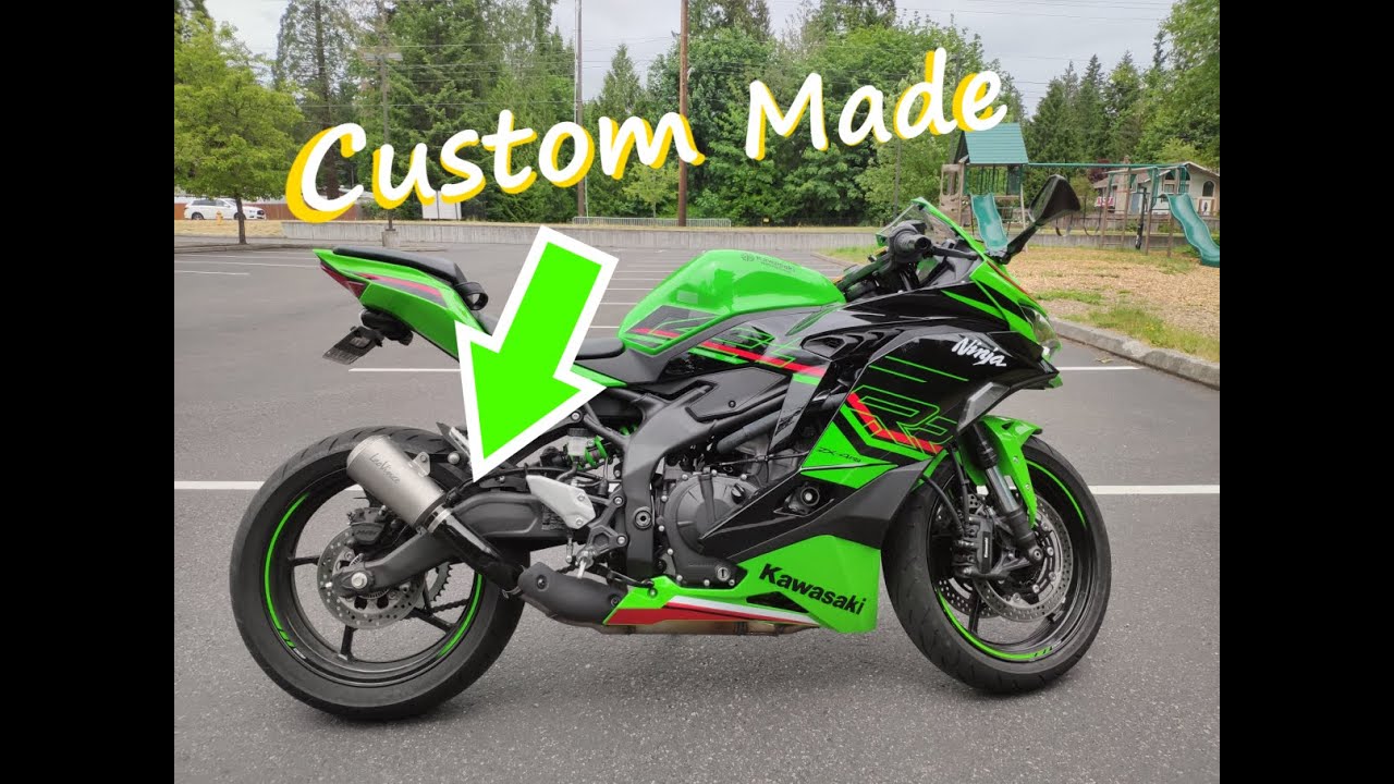 Kawasaki Ninja ZX4RR custom exhaust pipe LeoVince slip-on - YouTube