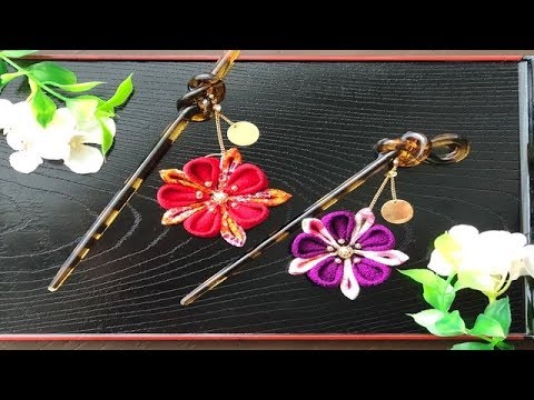 100 Yen Tsumami-zaiku Kanzashi] How to make a hair accessory that