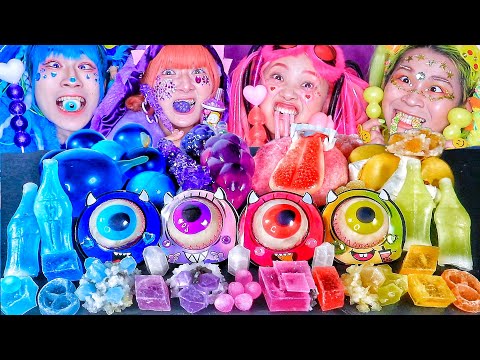 ASMR】原宿モンスターを食べる👾🌈 / 竹下ぱらだいすコラボ - YouTube