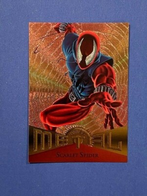1995 Fleer Marvel Metal Base #075 #75 SCARLET SPIDER Combo Ship NM