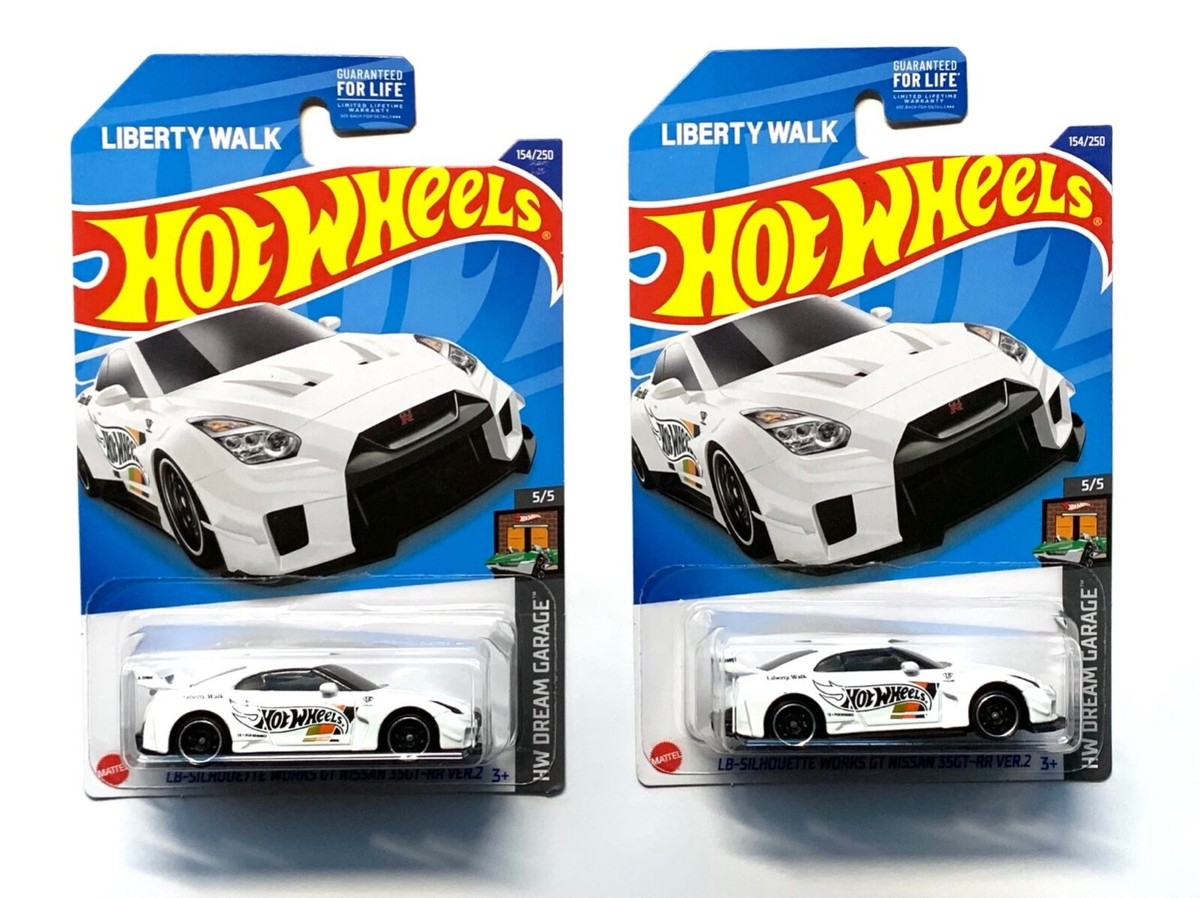 2 Hot Wheels JDM Liberty Walk Nissan GTR R35 White LB Silhouette