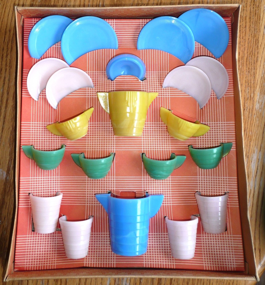 Akro Agate 21-Piece Stacked Disc Childs Tea Set - Multi Colored | eBay