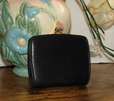 COACH VINTAGE MADISON FRAME KISSLOCK MINI BLACK LEATHER CHANGE
