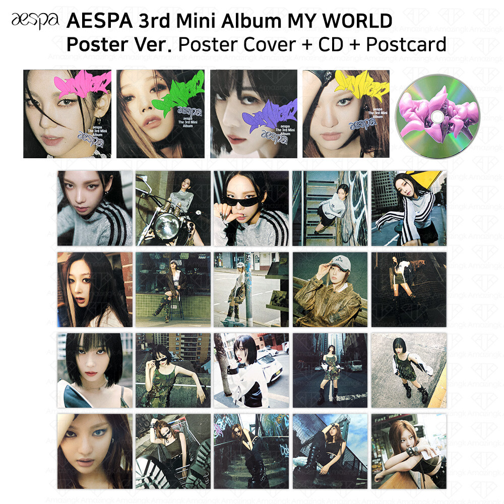 Aespa 3rd Mini Album MY WORLD Poster Ver Cover CD Postcard KARINA